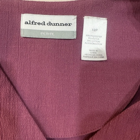 Alfred Dunner VTG 2PC Petite Pant Set Embroidered Floral Blouse & Pants Size 12P - Picture 6 of 17